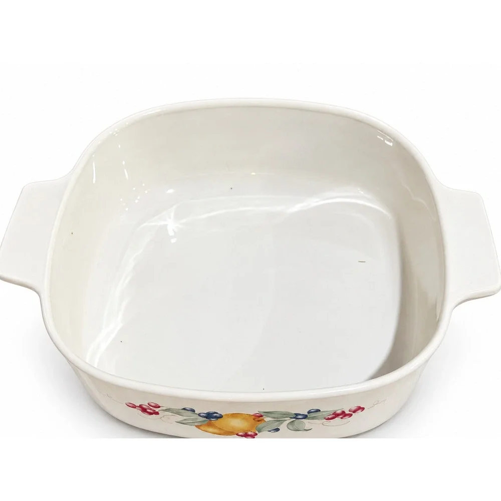 Corningware Abundance Fruit Square Casserole Set Large 8.5